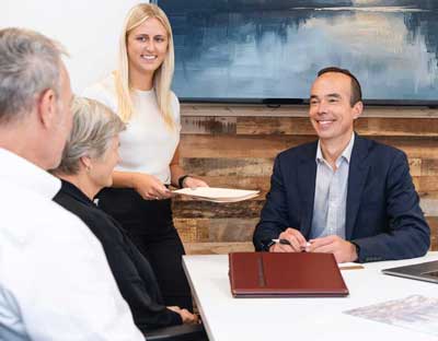 Attorney Andy Gregory Law meeting with clients